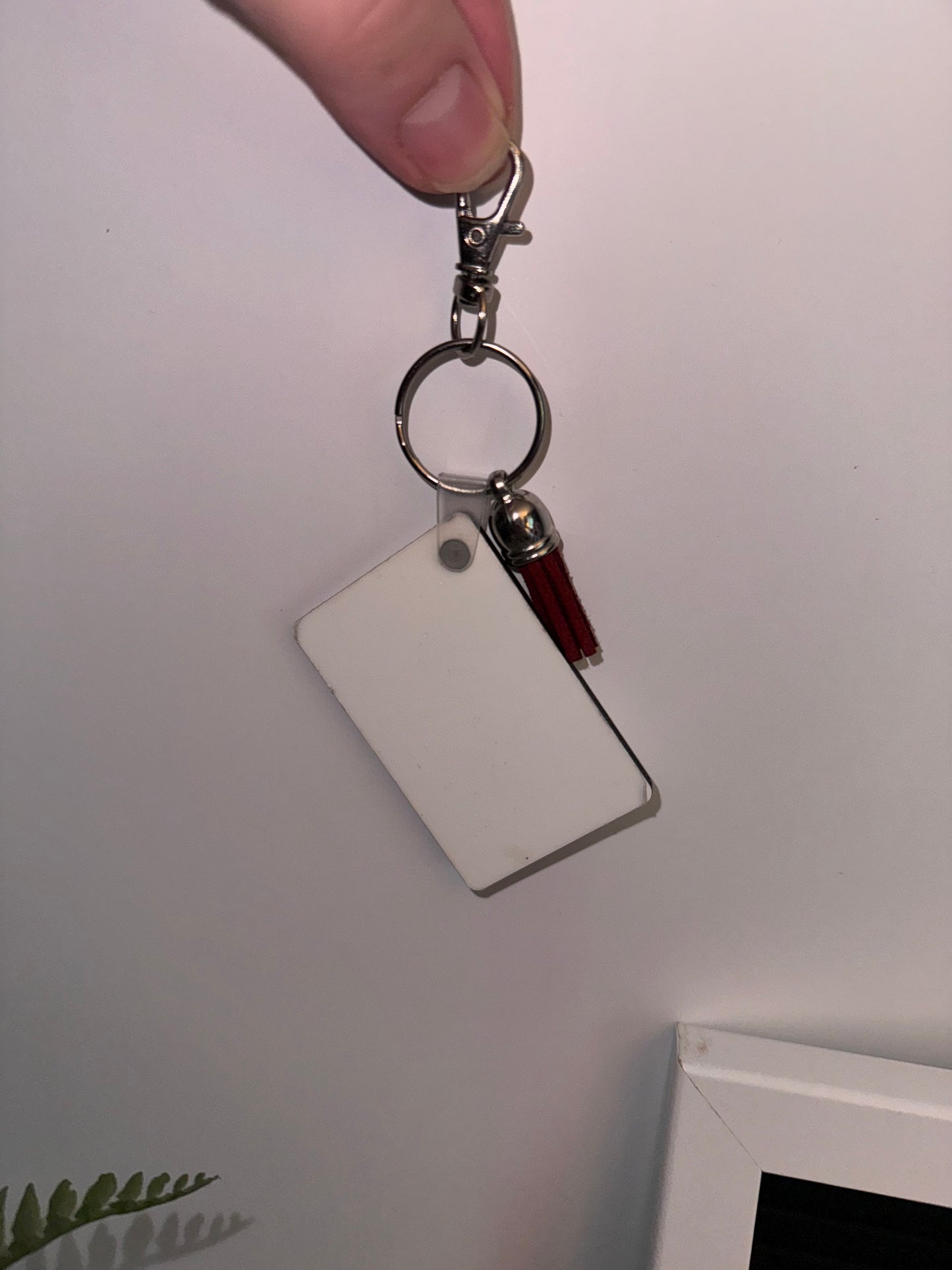 CUSTOMIZED RECTANGLE Keychain with Tassel