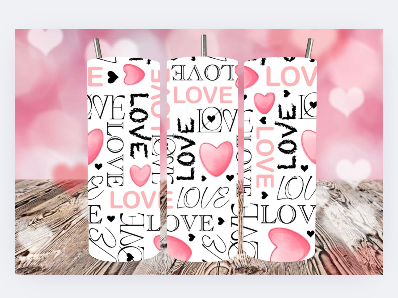Valentine's Day 20oz Tumbler word collage