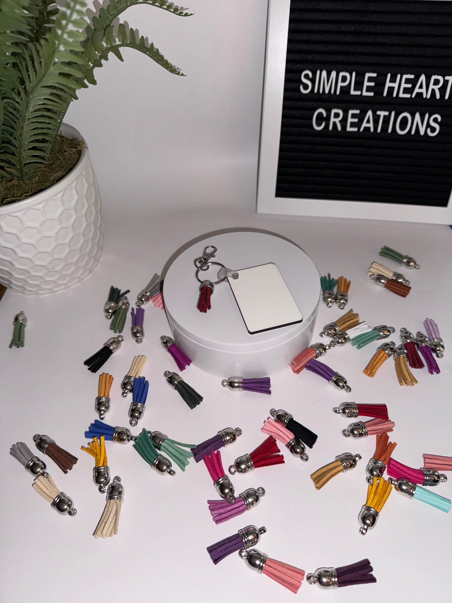 CUSTOMIZED RECTANGLE Keychain with Tassel