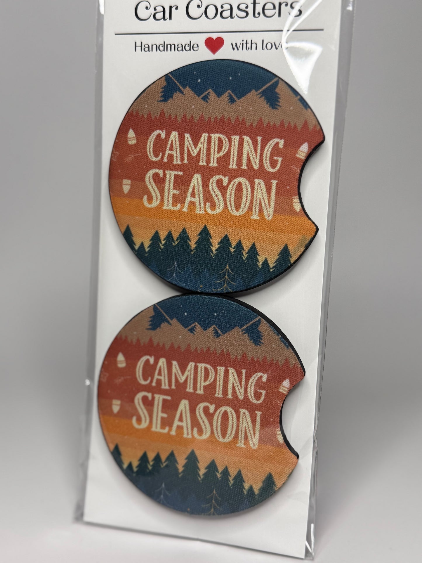 "Camping Season" Car Coaster Set