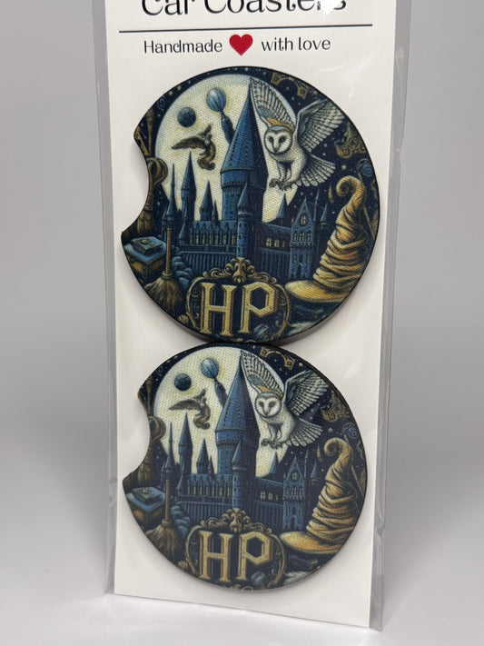 Wizard School Car Coaster Set