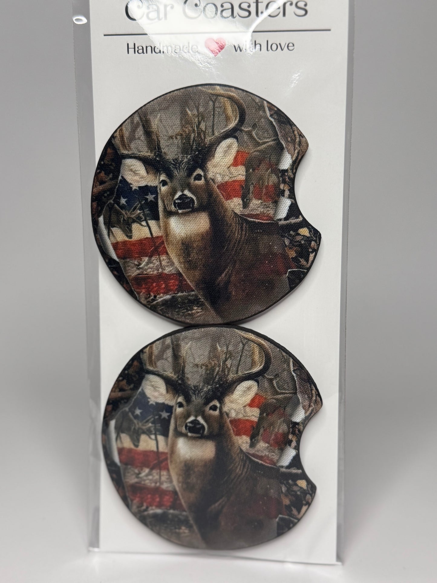 America Deer Car Coaster Set