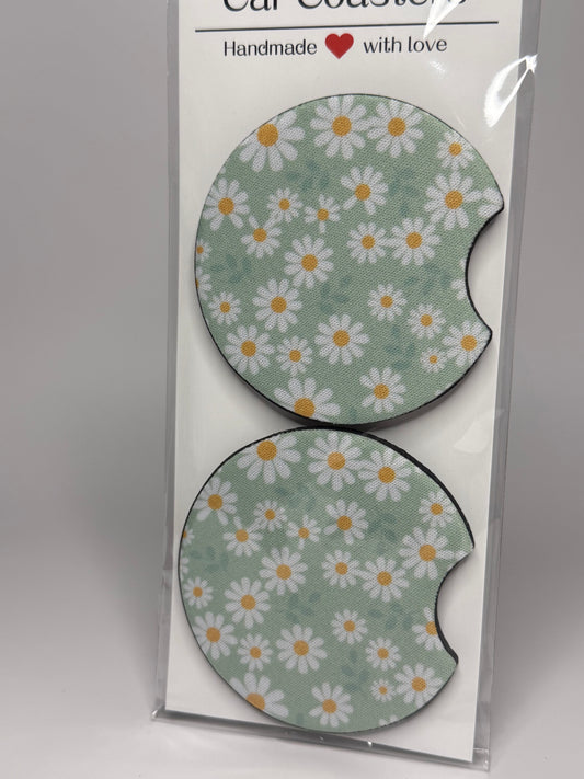 Daisies Car Coaster Set