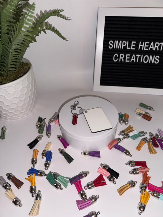 CUSTOMIZED RECTANGLE Keychain with Tassel