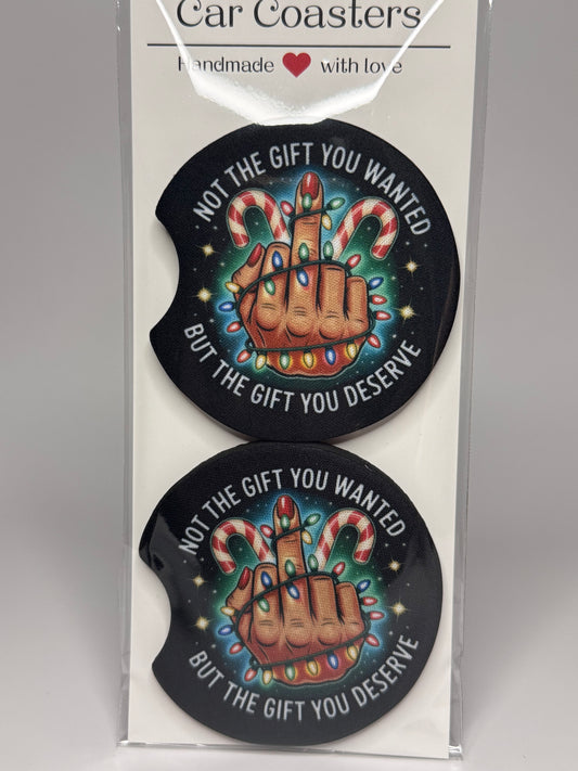 "Gift You Deserve" Car Coaster Set