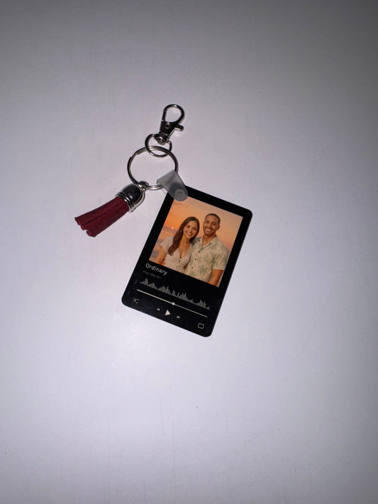 Custom Song and Photo MP3 Player rectangle Keychain