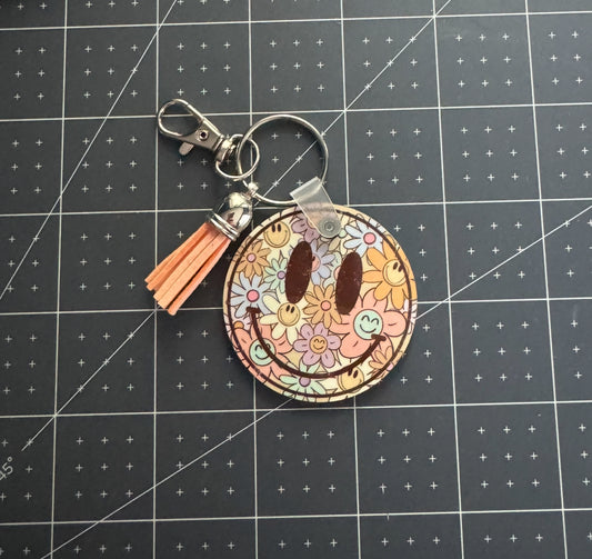 BOHO Smiley Face Circle Keychain