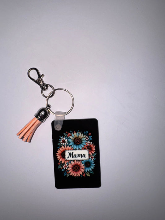 Sunflower "MAMA" Rectangle Keychain